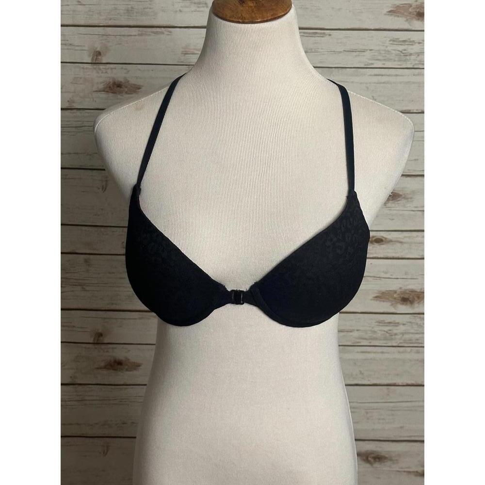 PINK Victoria's Secret lace strappy racerback push-up pigeonnant bra Size 32D